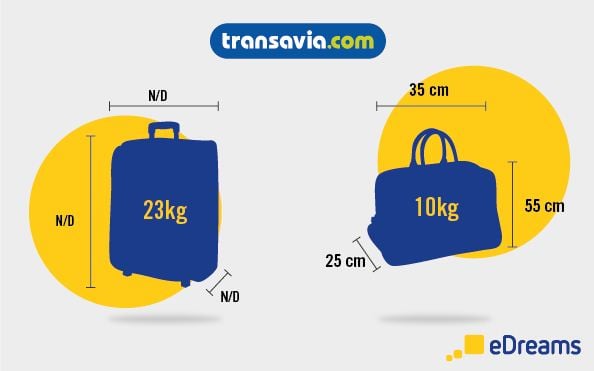 dimensions et poids bagages transavia